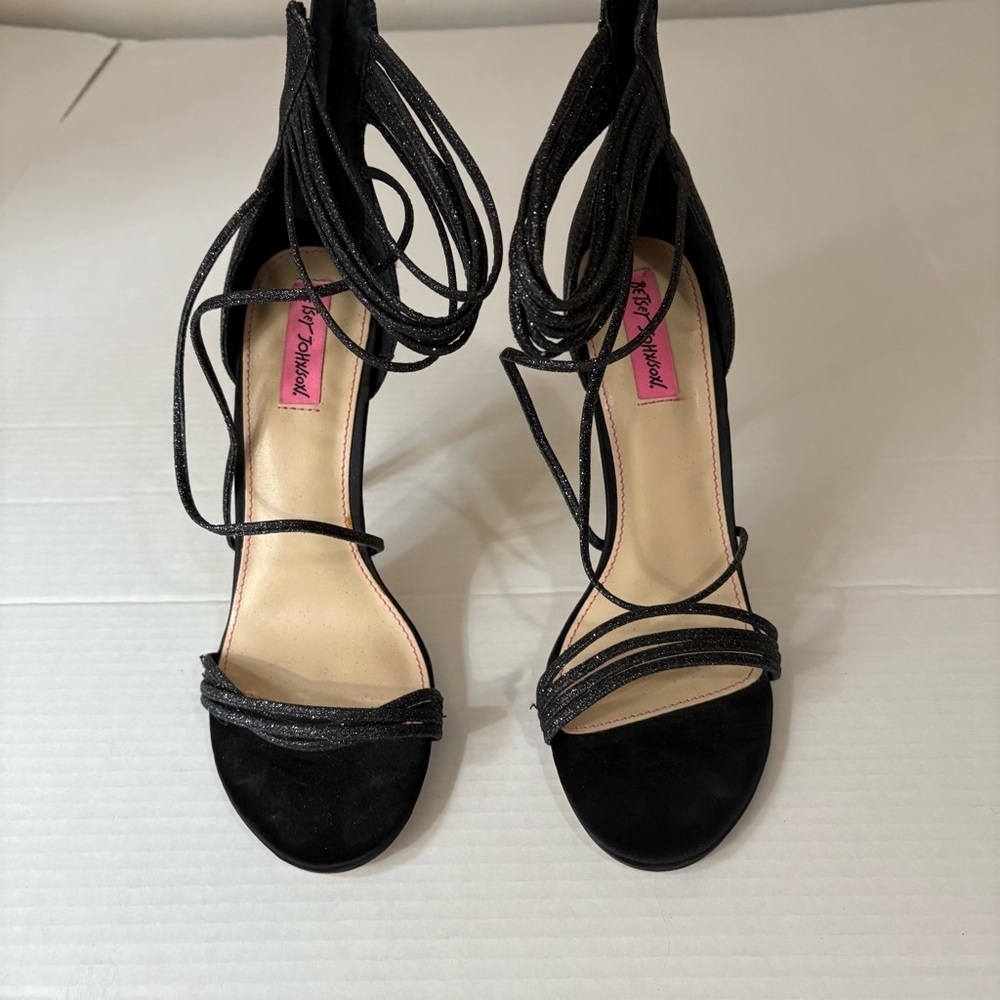 BETSY JOHNSON Kora Glitter Stiletto Heels